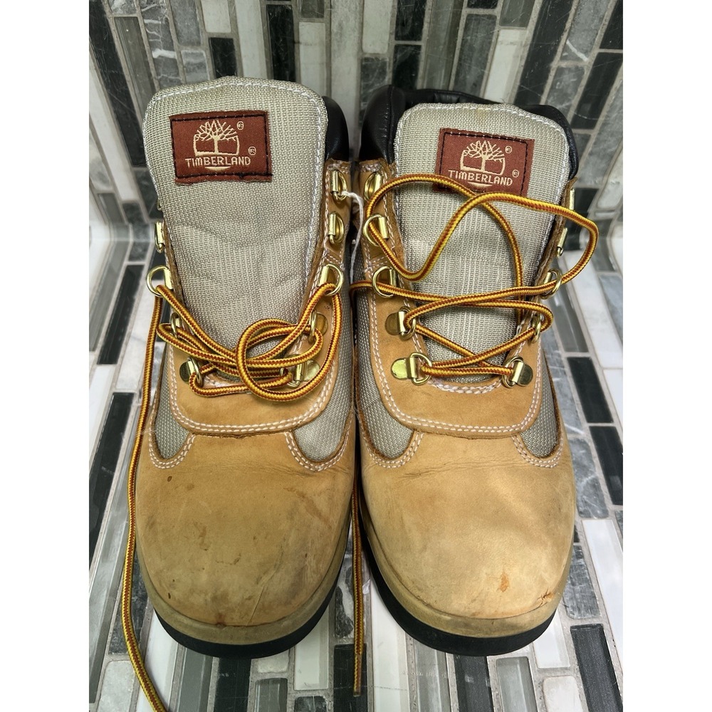 Youth‎ Timberland Leather Field Sundance Tan Brown Boots 15945 Size 7